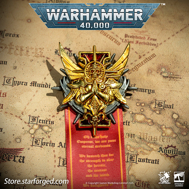Starforged Warhammer 40K Adepta Sororitas Honour Badge of The Emperor's Rose Seal Badge The Adepta Sororitas, originally known as the Daughters of the Emperor, are an all-female militant branch of the Imperial Cult. As the military arm of the Ecclesiarchy, their sacred duty is the ruthless purging of corruption and heresy within mankind. Countless Sororitas Orders are stationed across the galaxy, their fortified convents becoming beacons of hope burning brightly against the darkness of the Imperium Nihilus.
